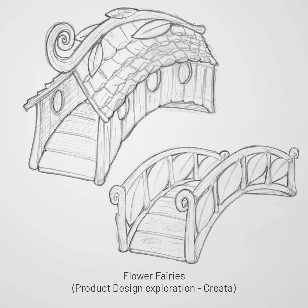 Flower Fairies fairy door design variations with ornamental windows and details